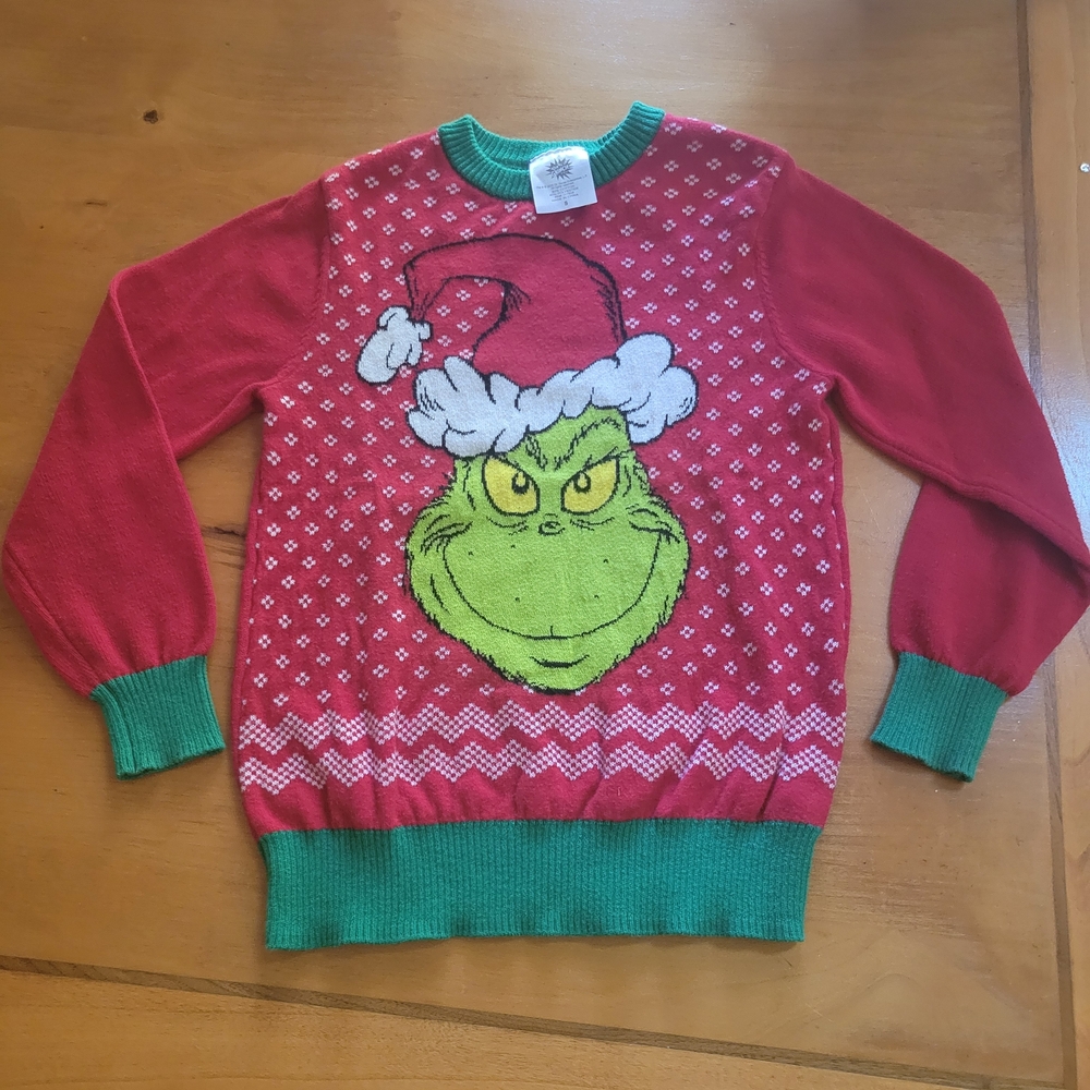 Dr. Seuss Red and Green Grinch Sweater